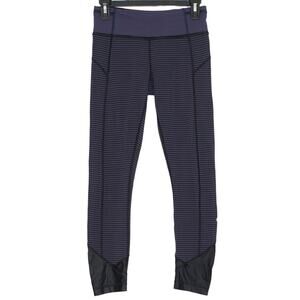 Lululemon Womens Leggings Pace Queen Tight Athleisure Yoga Stripe Cadet Blue 4